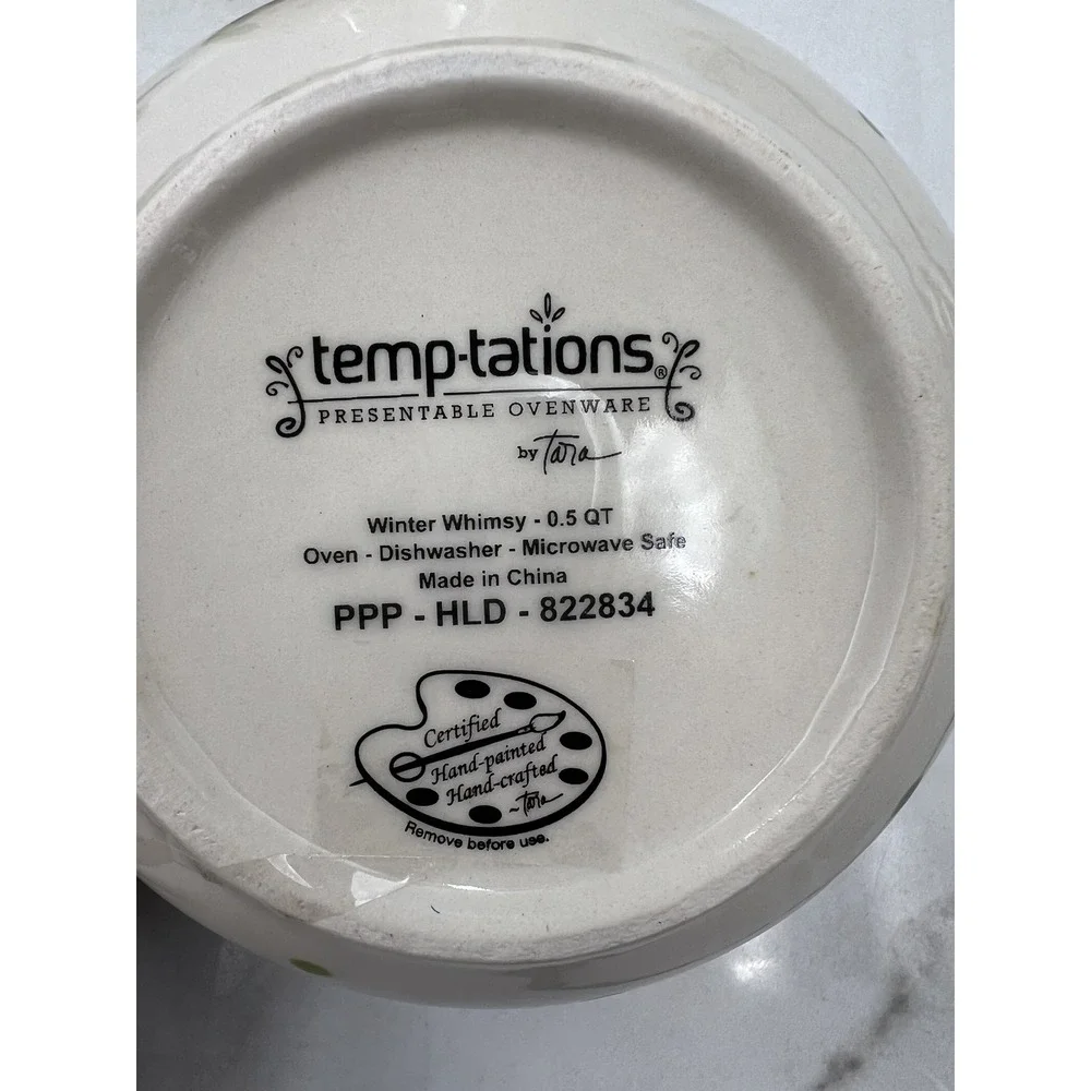 Temp-tations Winter Whimsy Nesting Mixing Bowl Set Holiday Snowman Santa Penguin